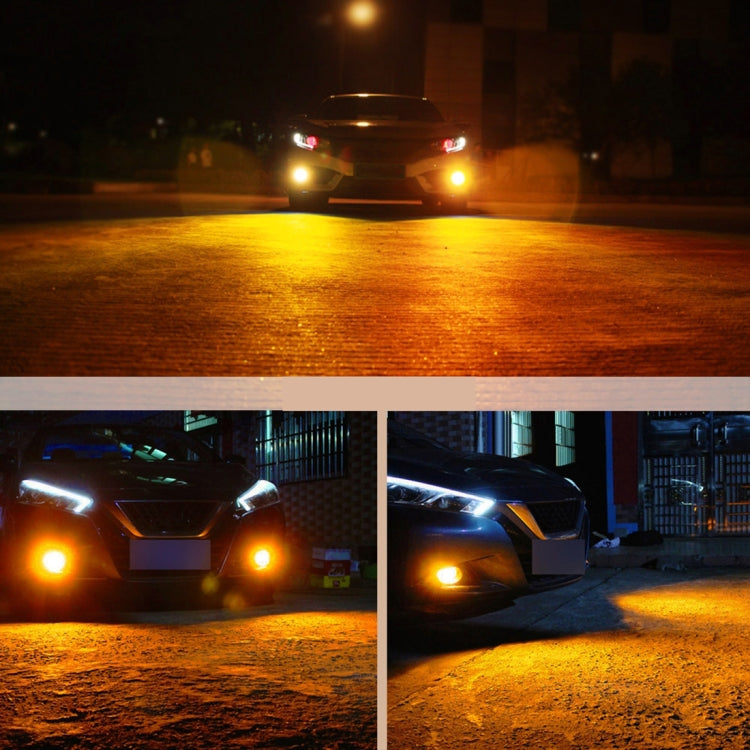 2 PCS Super Bright H11/H8 DC 12V 5W 350LM Auto Car Fog Light with 16 SMD-3030 LED Bulbs Lamp, White + Yellow Light, H11/H8