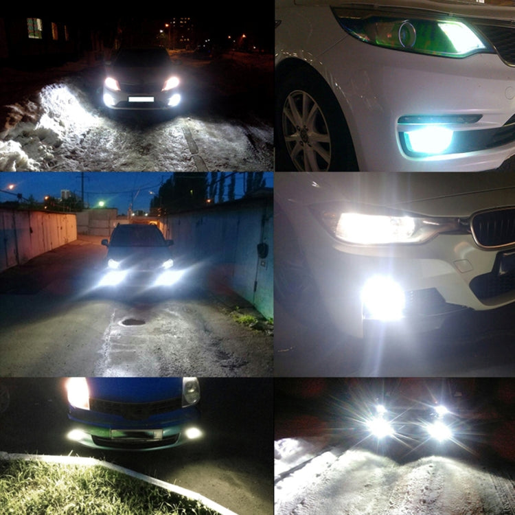 2 PCS Super Bright H11/H8 DC 12V 5W 350LM Auto Car Fog Light with 16 SMD-3030 LED Bulbs Lamp, White + Yellow Light, H11/H8