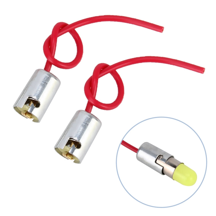 2 PCS BA9S Light Lamp Bulb Holder Base Socket Wire Connector, BA9S