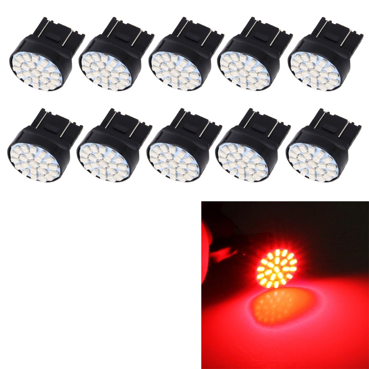10 PCS T20/7443 Car Auto Lamp 1.2W 22-SMD 1206 LED Bulbs Brake Light, T20/7443 Red Light, T20/7443 Yellow Light