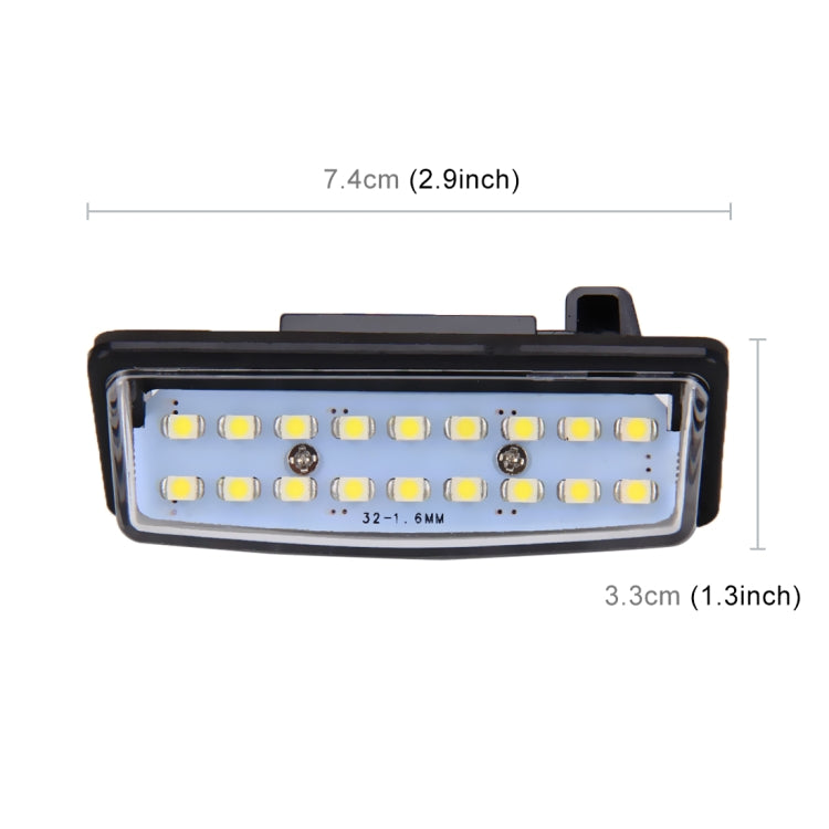 2 PCS LED License Plate Light 18-SMD Bulbs Lamps for Nissan/Teana 03 / Tada 03-08 /Sylphy 2008 /Sunny 2001-2006,2W 120LM,6000K, DC12V(White Light), for Nissan