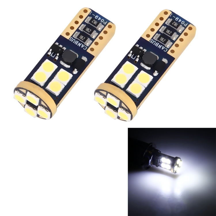 2 PCS T10/W5W/194/501 4W 280LM 6000K 12 SMD-2835 LED Bulbs Car Reading Lamp Clearance Light with Decoder, DC 12V, 2 PCS T10/W5W/194/501