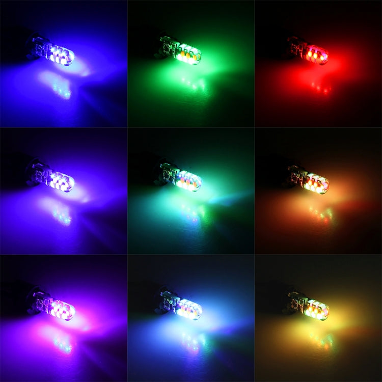 2 PCS W5W 194 T10 Multi Colors COB 12 SMD RGB LED Bulbs with Remote Control Wedge Side Lights License Plate Lamp, DC 12V, 2 PCS W5W 194 T10