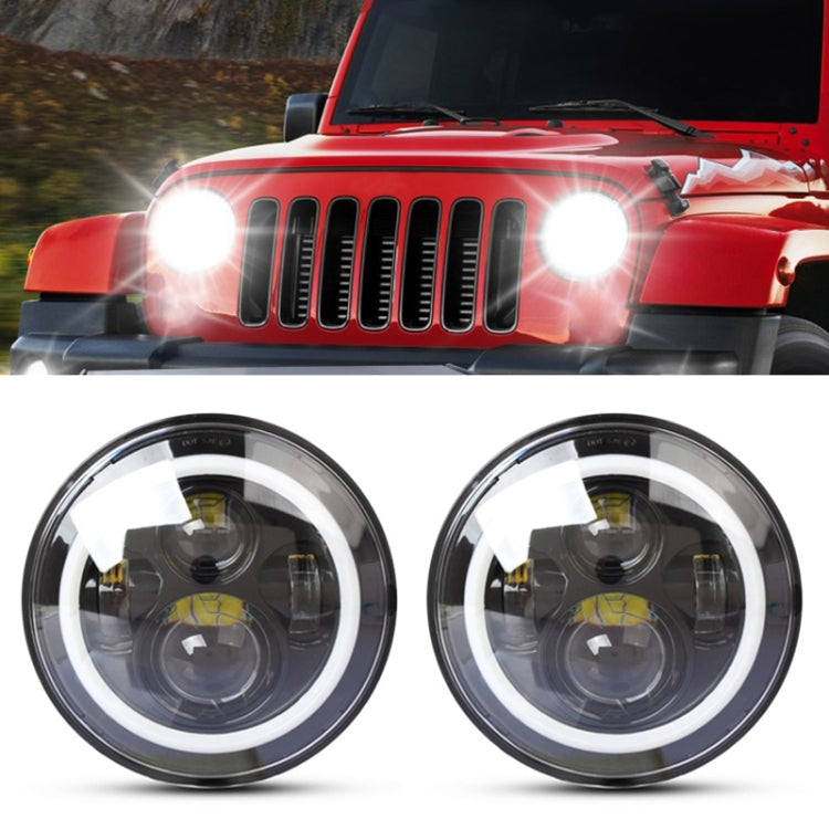 2 PCS 7 inch IP68 Waterproof 6500K 75W CREE LED Headlight Hi/Lo Beam Driving Lamp for Jeep Wrangler JK TJ LJ, 6500K 75W