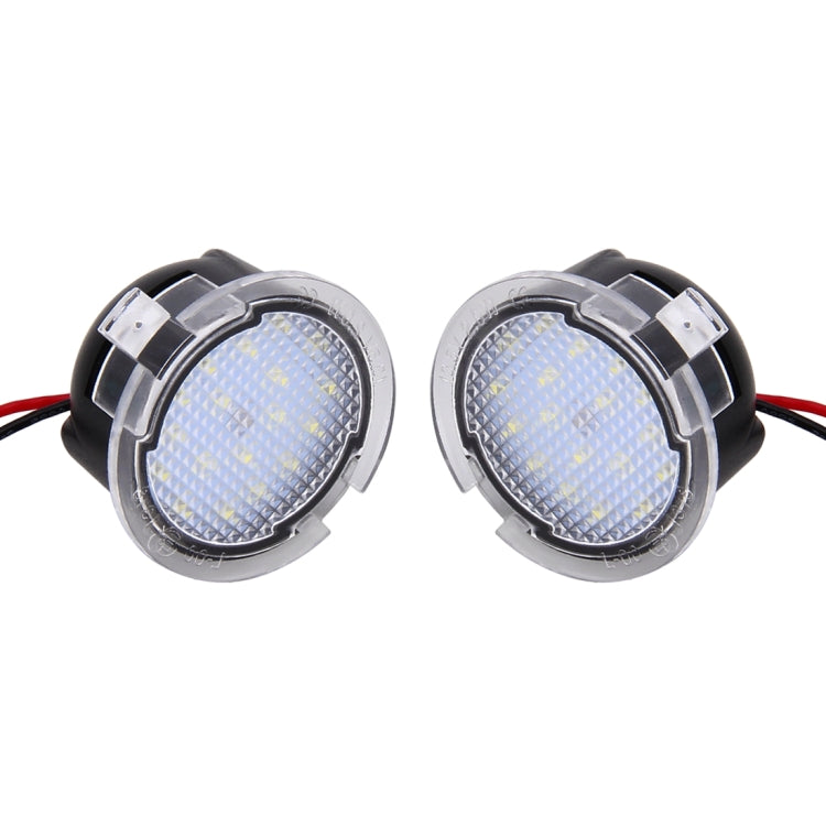 2 PCS DC 12V 2W 6000K 120LM 18-LED Side Rear View Mirror Puddle Lights Lamp for Ford 2013-2017 Explorer/2015-2017 Taurus/2015-2017 Edge/2015-2017 Mondeo, For Ford 2013-2017 Explorer