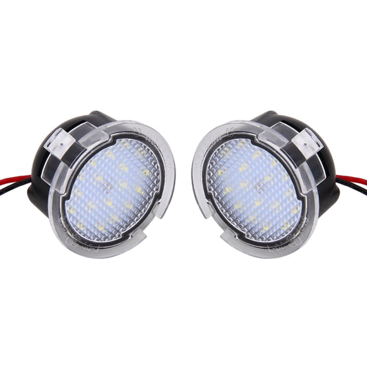 2 PCS DC 12V 2W 6000K 120LM 18-LED Side Rear View Mirror Puddle Lights Lamp for Ford 2013-2017 Explorer/2015-2017 Taurus/2015-2017 Edge/2015-2017 Mondeo
