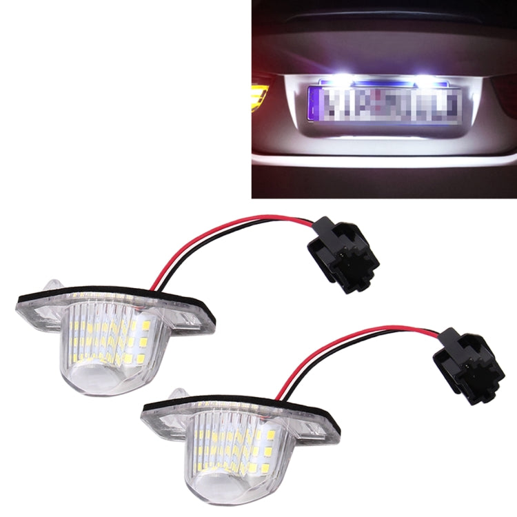 2 PCS DC 12V 2W 120LM 6000K LED License Plate Light 18-SMD 3528 Bulbs Lamps for Honda JAZZ(FIT) 02-17, Odyssay 08-17, Stream 01-05, CR-V 07-17, For Honda JAZZ(FIT)