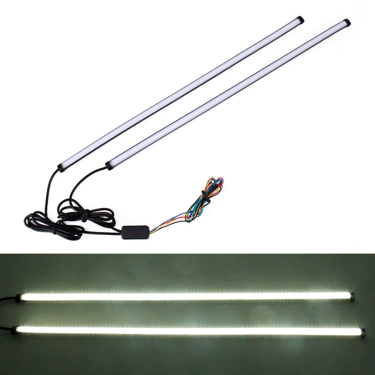 45cm 12W 3014-SMD LED 720LM Car Bulb Turn Signal Auto Reverse Lamp Daytime Running Light Source (White Light+Yellow Light), 45cm