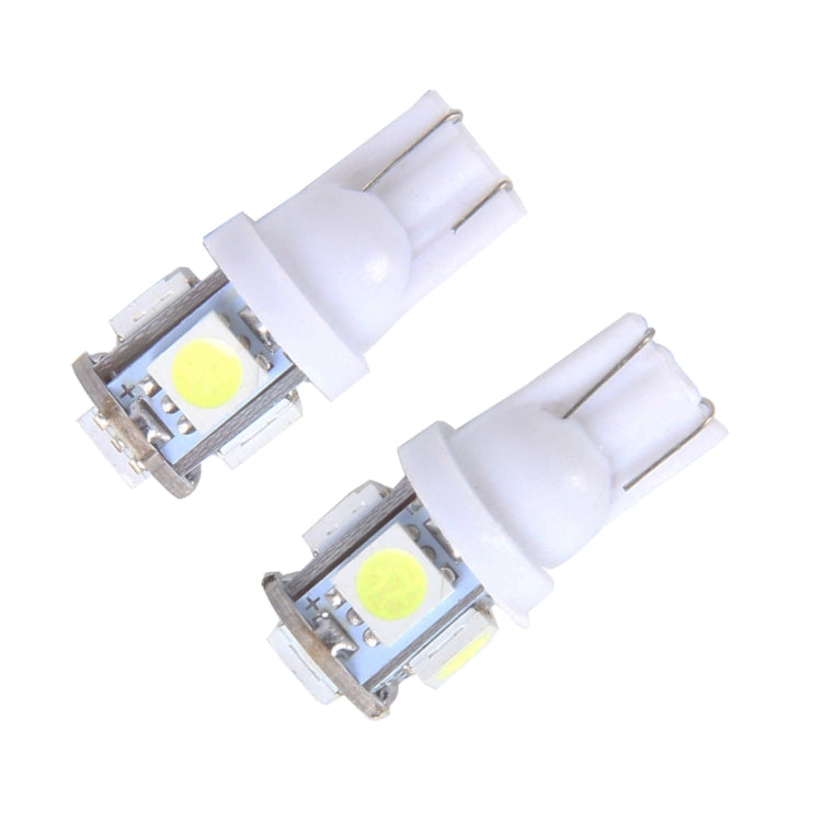 10PCS T10 3W 5500K SMD 5050 5 LED Car Clearance Lights Lamp, DC 12V, 5630-5smd LED