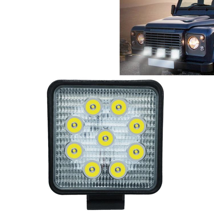 6.7W White Light Square-Shaped Waterproof Car Boat Marine Work Lights Spotlight LED Bulbs, DC 9-30V, 27W