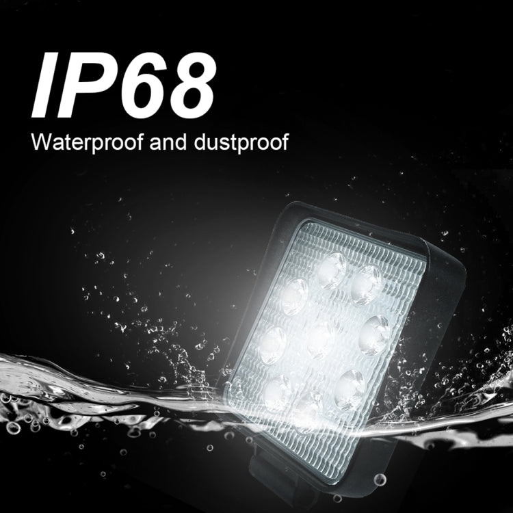 6.7W White Light Square-Shaped Waterproof Car Boat Marine Work Lights Spotlight LED Bulbs, DC 9-30V, 27W