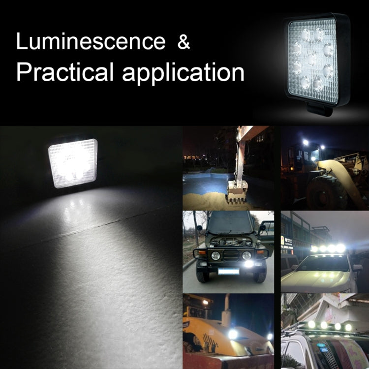 6.7W White Light Square-Shaped Waterproof Car Boat Marine Work Lights Spotlight LED Bulbs, DC 9-30V, 27W