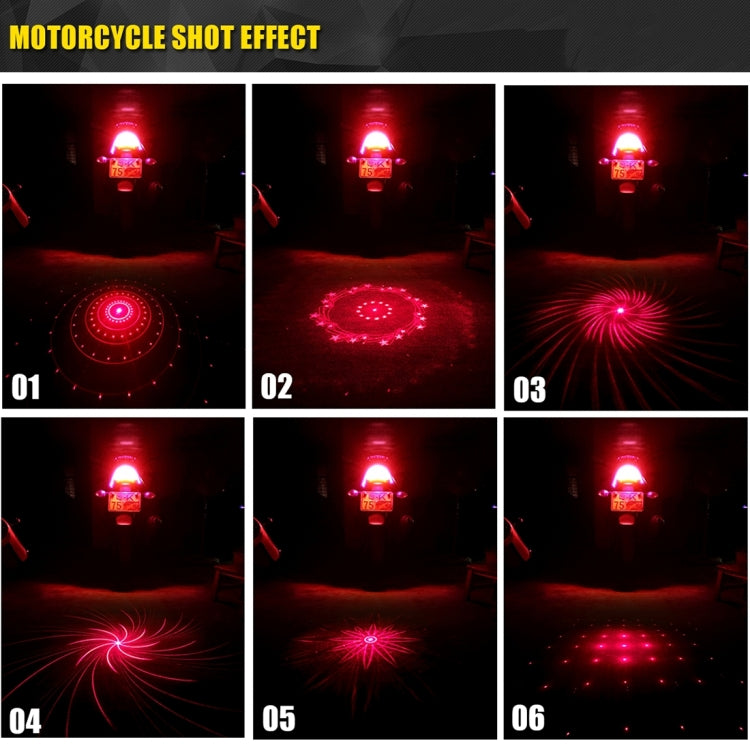 200mW Universal Car And Motorcycle Rear-end Alarm 650nM Laser Fog Anti-Collision Warning Lamp with Six Pattern, DC 8-36V Cable Length: 60cm, 200mW