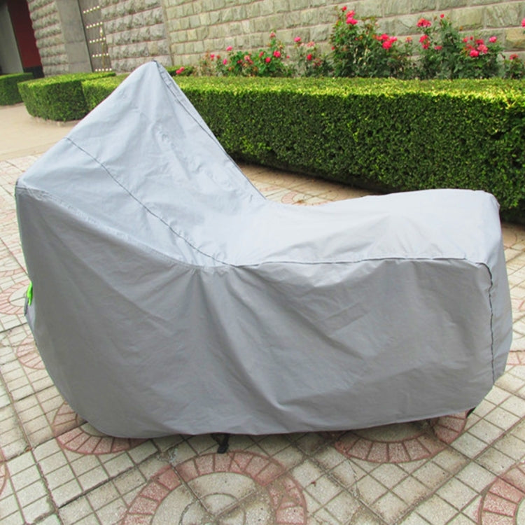 Outdoor Universal Anti-Dust Sunproof Waterproof Motorcycle Aluminum Film Flocking Cover with Warning Strips, Fits Bike up to 2.3m(90 Inches) In Length, XXL Size: 232x100x125cm