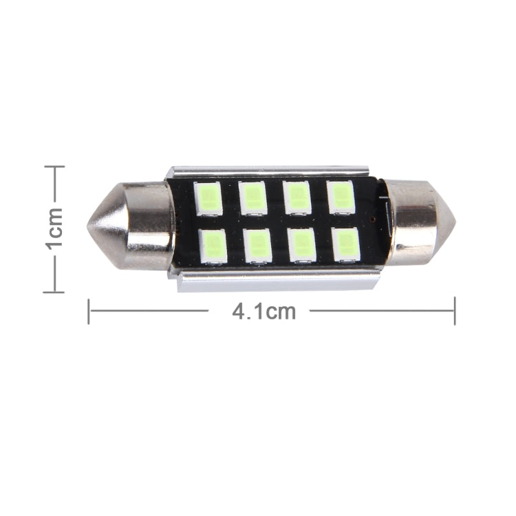 2 PCS DC 12V 2W 41MM 8 SMD-3528 LEDs Bicuspid Port Decoding Car Dome Lamp LED Reading Light, 41MM