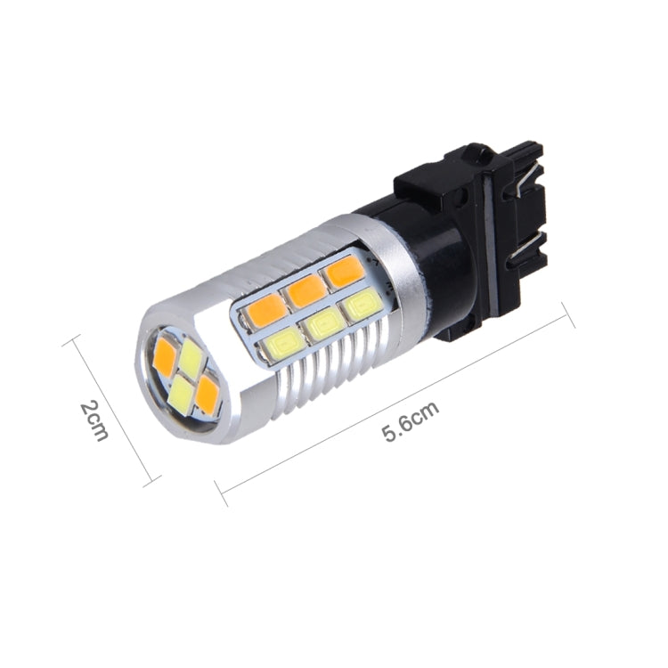 2 PCS T25-3157 6W 22 SMD-5730-LEDs White + Yellow Light Brake Light Turn Light, DC 12V, T25
