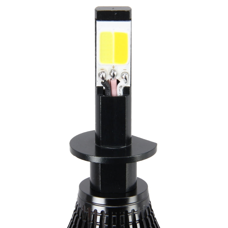 2 PCS H1 DC 12V 6W 6000K+3500K Car LED Fog Lights with Double-sided COB Lamps (White Light+Yellow Light), H1