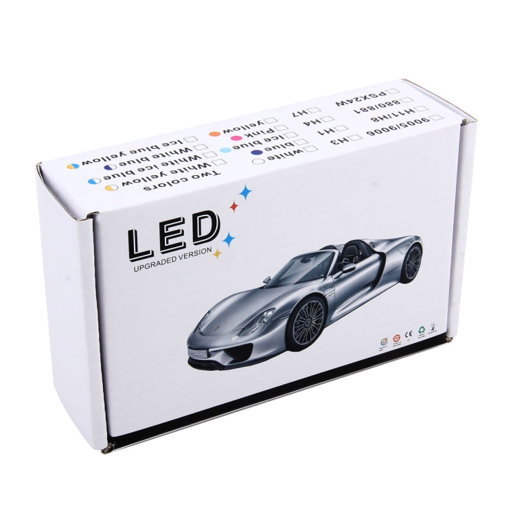 2 PCS H1 DC 12V 6W 6000K+3500K Car LED Fog Lights with Double-sided COB Lamps (White Light+Yellow Light), H1