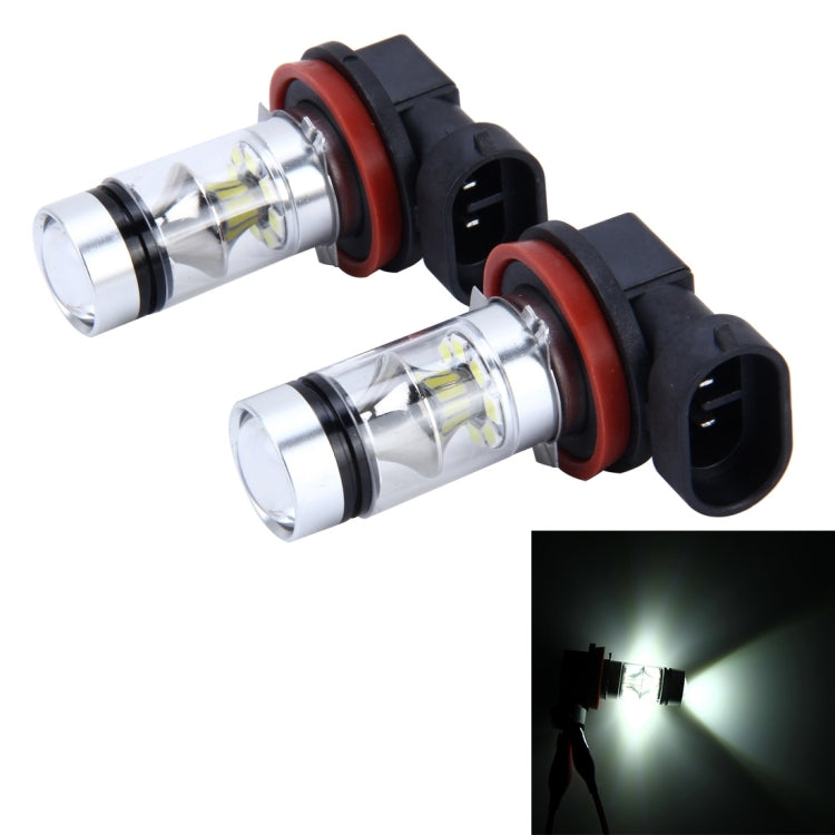 2 PCS H8/H11 10W 500LM 6000K 20SMD-2835 LEDs Car Fog Lights, DC 12V, H8/H11 10W