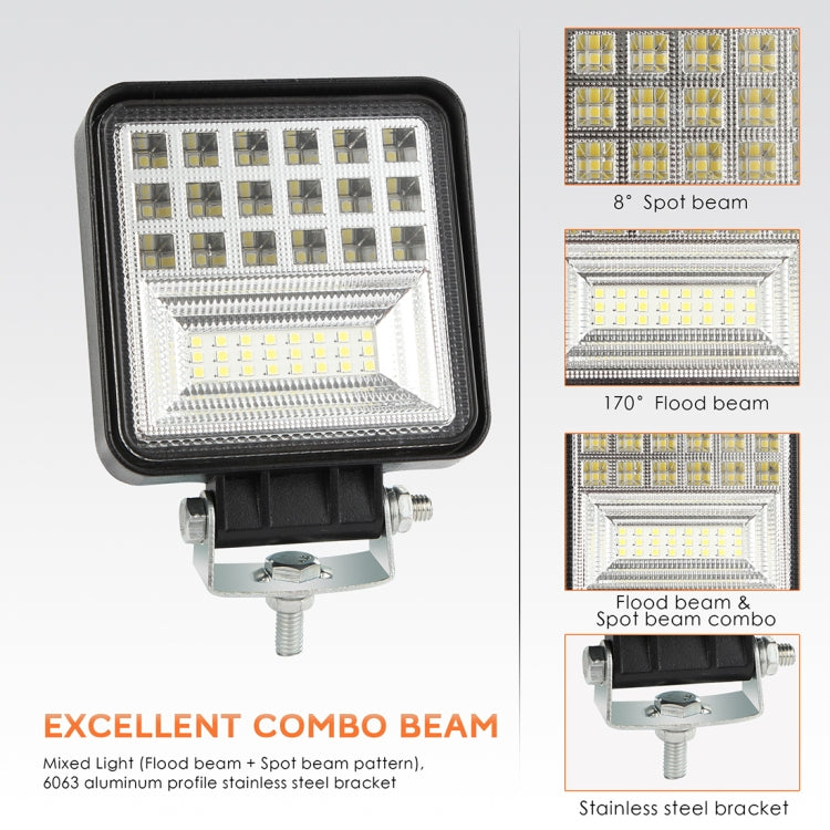 2 PCS 4 inch 20W Spot / Flood Light White Light Square-Shaped Waterproof Car SUV Work Lights Spotlight LED Bulbs, DC 9-30V, 4 inch 20W  Square-Shaped