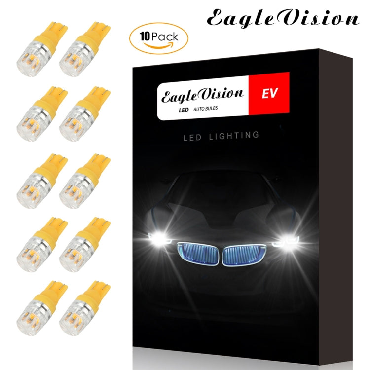 10 PCS T10 2W 100LM IP67 LEDs Bulbs Prismatic Shape Car Lens Decoder Mini Lamps DC 12V, with 2LEDs SMD-5730 Lamps