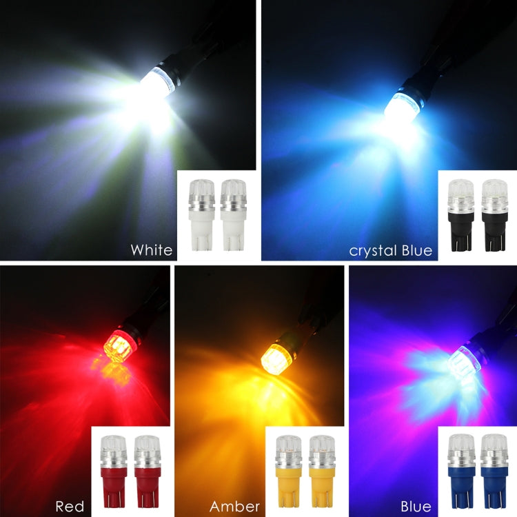 10 PCS T10 2W 100LM IP67 LEDs Bulbs Prismatic Shape Car Lens Decoder Mini Lamps DC 12V, with 2LEDs SMD-5730 Lamps