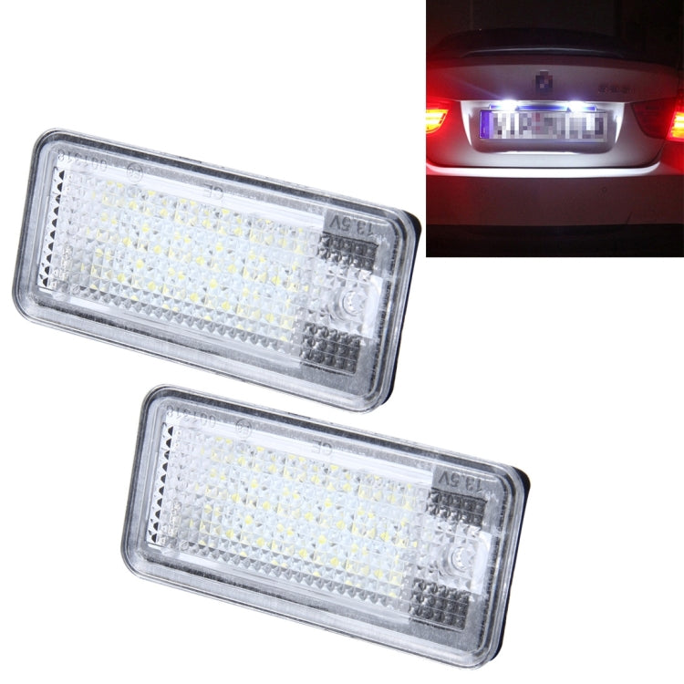 2 PCS License Plate Light with 24 SMD-3528 Lamps for Audi, For Audi with 24 SMD-3528 Lamps