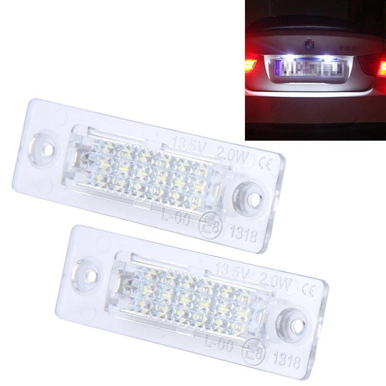 2 PCS License Plate Light with 24 SMD-3528 Lamps for Volkswagen, For Volkswagen