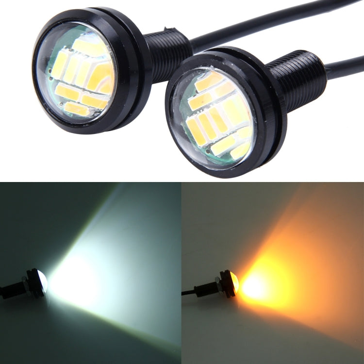 2 PCS 2W Car Auto Eagle Eyes Fog Light Turn Light with 12 SMD-4014 LED Lamps, DC 12V Cable Length: 55cm, SMD-4014, Eagle Eye Light  12V/2W