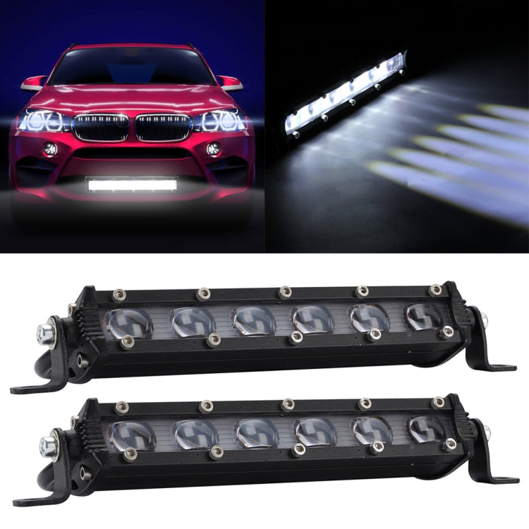 2 PCS 8 inch 18W 6000K IP67 1800ML Car Boat Marine Work Lights Spotlight LED Bulbs, DC 9-30V, 8 inch