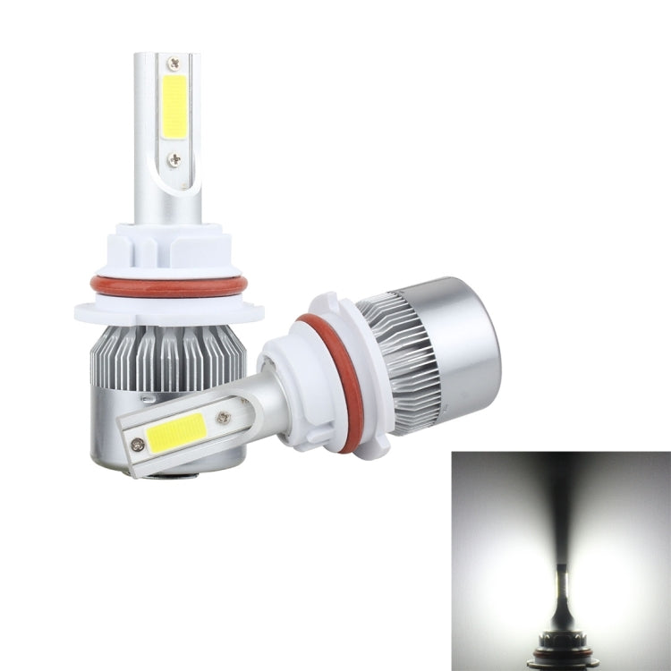 2 PCS 9007 18W 1800 LM 6000K IP68 Casnbus Constant Current Car LED Headlight with 2 COB Lamps, DC 9-36V, 9007
