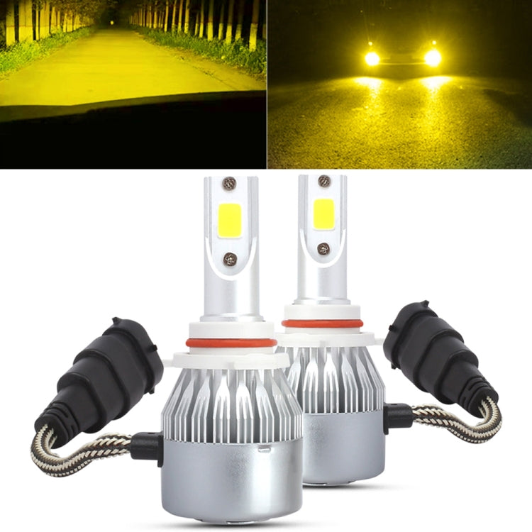 2 PCS 9006 18W 1800 LM 6000K IP68 Casnbus Constant Current Car LED Headlight with 2 COB Lamps, DC 9-36V, 9006