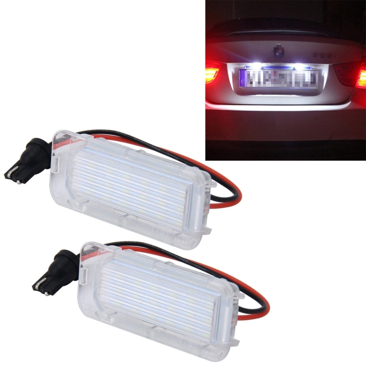 2 PCS License Plate Light with 18  SMD-3528 Lamps for Ford,2W 120LM,6000K, DC12V(White Light), For Ford