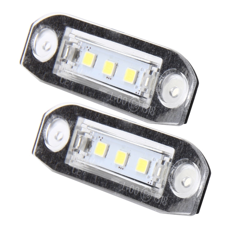 2 PCS License Plate Light with 3  SMD-5050 Lamps for Volvo,2W 120LM,6000K, DC12V(White Light), For Volvo