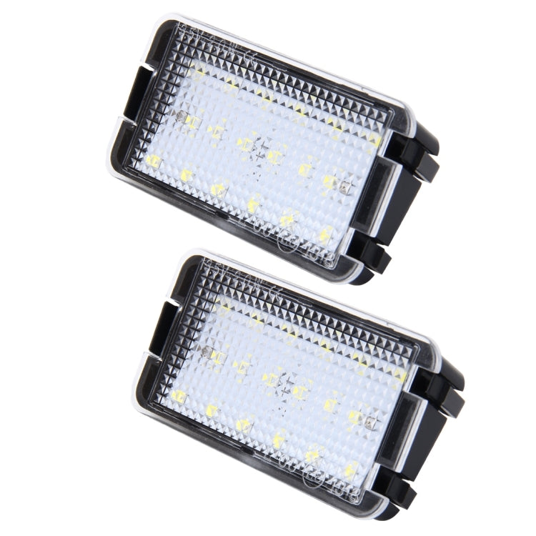 2 PCS LED License Plate Light with 18  SMD-3528 Lamps for Seat,2W 120LM,6000K, DC12V(White Light), For Seat