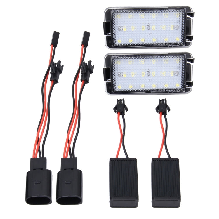 2 PCS LED License Plate Light with 18  SMD-3528 Lamps for Seat,2W 120LM,6000K, DC12V(White Light), For Seat