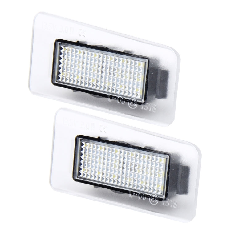 2 PCS LED License Plate Light with 18  SMD-3528 Lamps for Hyundai,2W 120LM,6000K, DC12V(White Light), For Hyundai