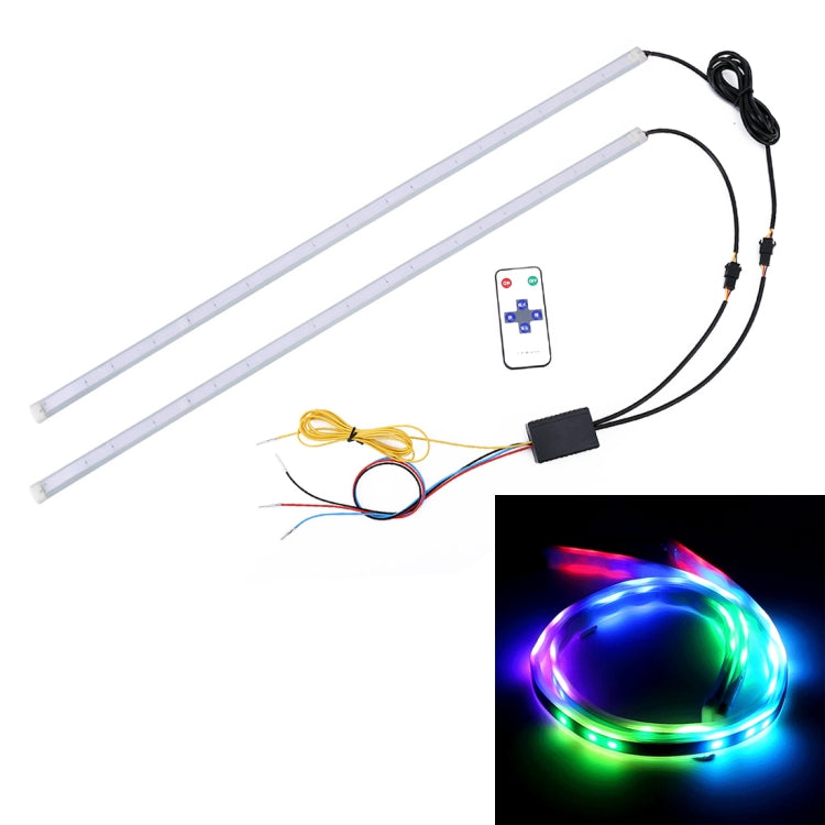 2 PCS 60cm DC12V 19W Ultra-thin Car Colorful Turn Lights / Running Lights SMD-5050 LED Bulbs, 60cm DC12V 19W