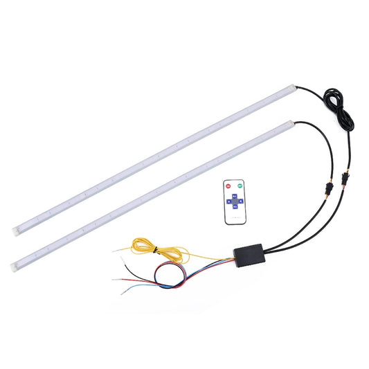 2 PCS 60cm DC12V 19W Ultra-thin Car Colorful Turn Lights / Running Lights SMD-5050 LED Bulbs