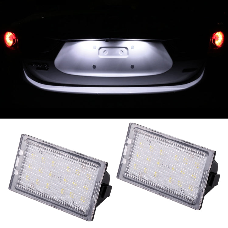 2 PCS DC 12V 3W 150LM 6000K LED License Plate Light 18LEDs SMD-3528 Bulbs Lamps for Land Rover, For Land Rover