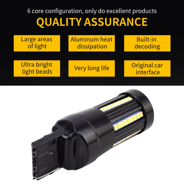 2 PCS T20 / 7440 DC9-16V / 8.2W / 6000K / 655LM Car Auto Reversing Lights / Turn Light 66LEDs SMD-2016 Lamps, 7440