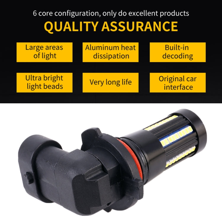2 PCS 9006 DC9-16V / 8.2W / 6000K / 655LM Car Auto Fog Light 66LEDs SMD-2016 Lamps, 9006