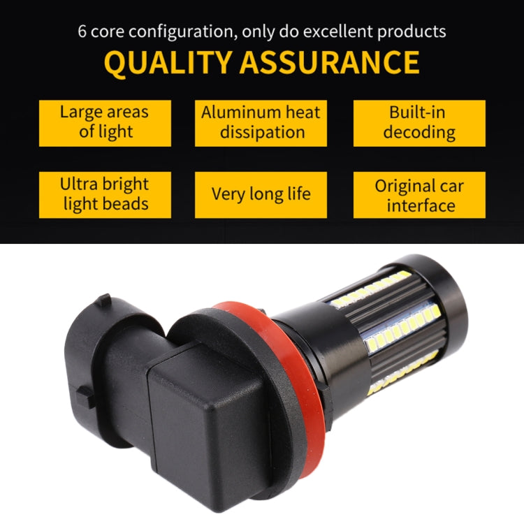 2 PCS H11 / H8 DC9-16V / 8.2W / 6000K / 655LM Car Auto Fog Light 66LEDs SMD-2016 Lamps, H11 / H8