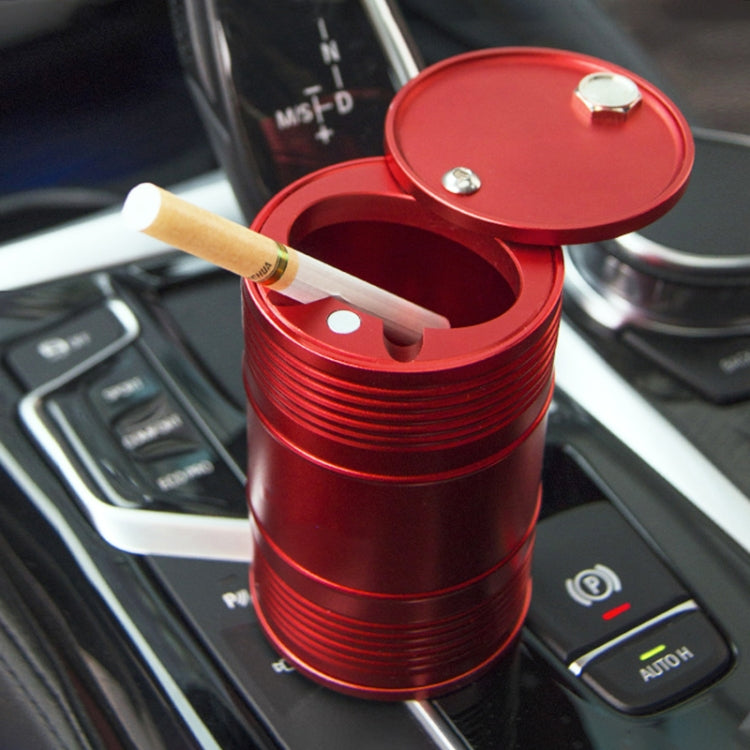 Universal Portable Car Metal Trash Rubbish Bin Ashtray, Universal Red