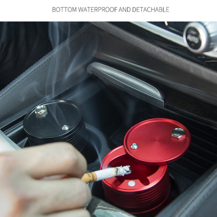 Universal Portable Car Metal Trash Rubbish Bin Ashtray, Universal Red