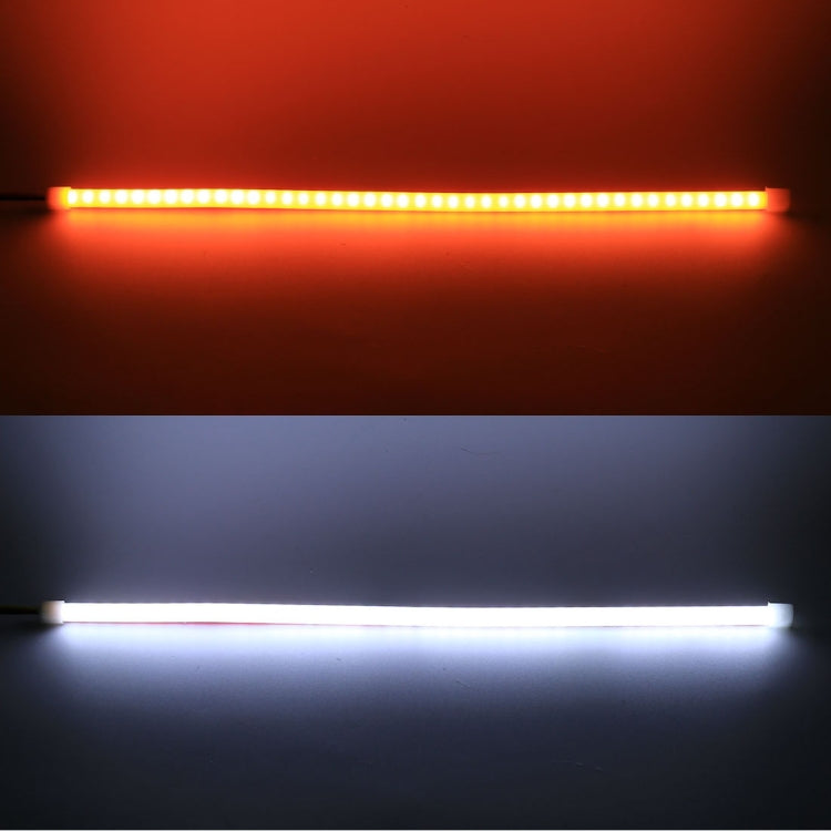 2 PCS 60cm DC12V 5W Ultra-thin Car Auto Double Colors Turn Lights / Running Lights (Turn Lights: Yellow Light; Running Lights: White Light), 60cm DC12V 5W