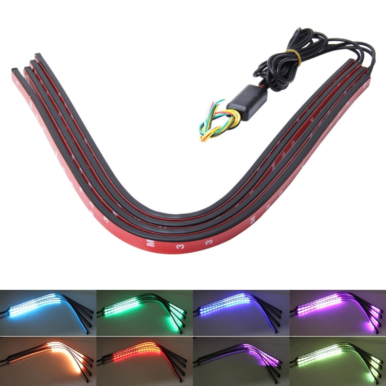 Flashing Lights 15W LED Car in The Network Lights One Drag Four Emblem Eyes Daytime Running Lights LED Universal Car Warning Strobe Flash light Car in The Network Decorative Knight Lights, Cable Length: 75cm, 15W