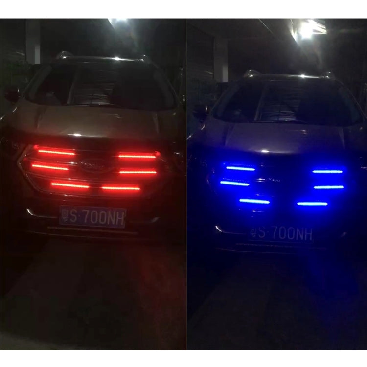Flashing Lights 15W LED Car in The Network Lights One Drag Four Emblem Eyes Daytime Running Lights LED Universal Car Warning Strobe Flash light Car in The Network Decorative Knight Lights, Cable Length: 75cm, 15W