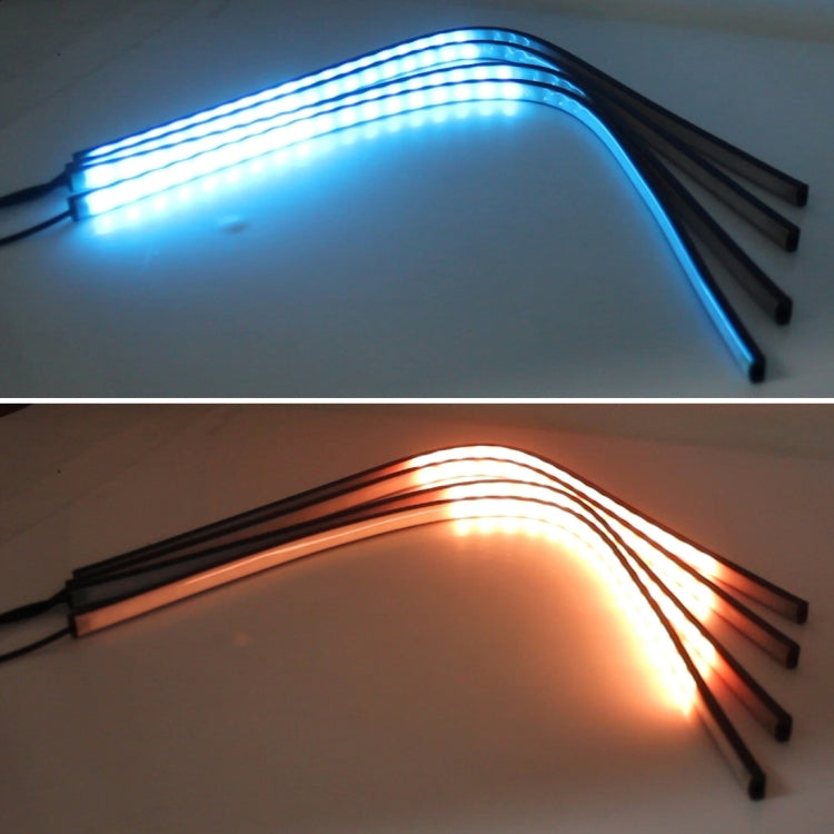 Flashing Lights 15W LED Car in The Network Lights One Drag Four Emblem Eyes Daytime Running Lights LED Universal Car Warning Strobe Flash light Car in The Network Decorative Knight Lights, Cable Length: 75cm, 15W