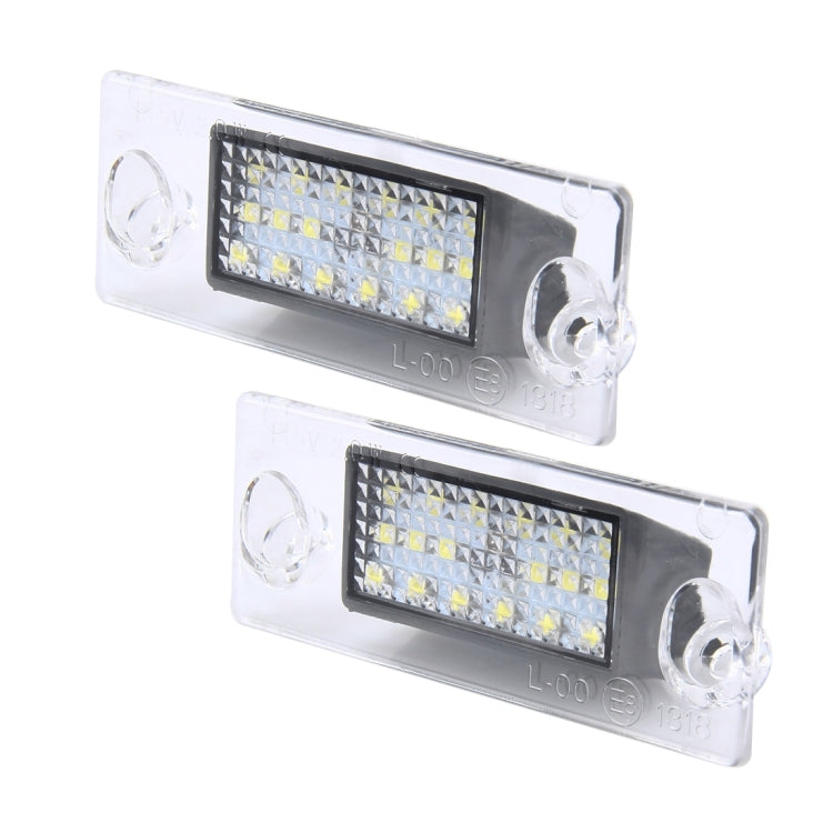 2 PCS License Plate Light with 18  SMD-3528 Lamps for Audi，2W 120LM, DC12V (White Light), For Audi  with 18 SMD-3528 Lamps
